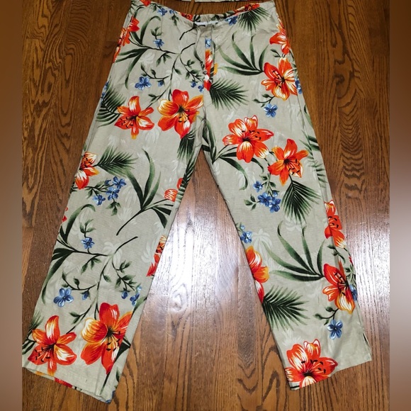 BOCA RATON NEW OLD STK BEACH RESORT WEAR  WHITE STAG TROPICALS Pants  L NWT - Picture 1 of 1